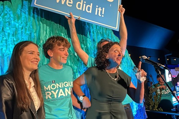 Monique Ryan and her family on election night.