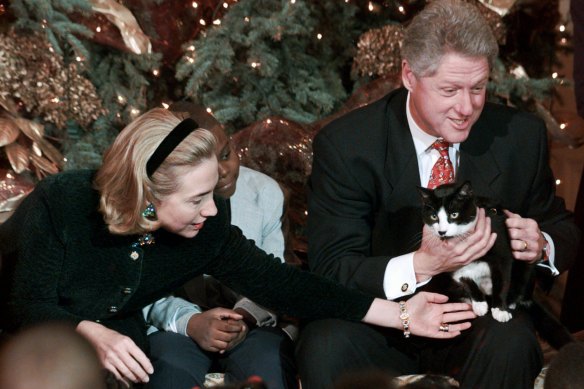 Socks in 1996 as Hillary and Bill Clinton hosted elementary school at the White House.