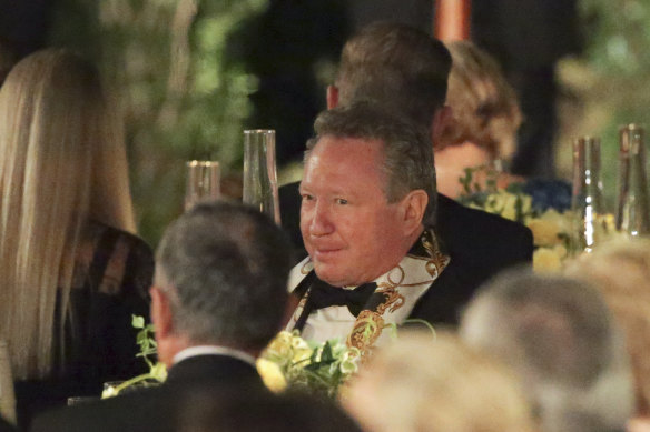 Businessman Andrew "Twiggy" Forrest during a state dinner in Washington in September.