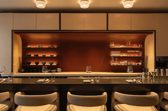 The bar at Korean diner Atomix.