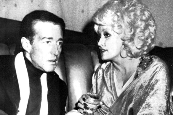 Halston at Studio 54 in 1978 with Dolly Parton.