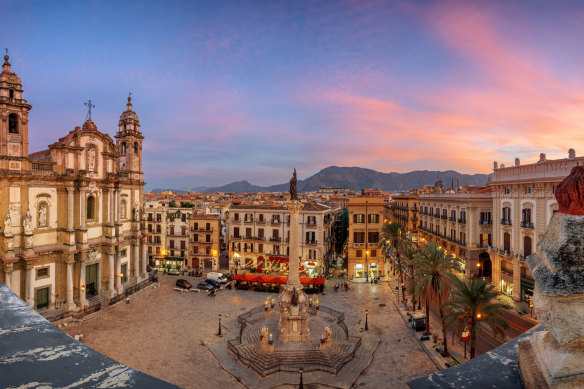 Nearly every town has a historic centre … Piazza San Domenico in Palermo.