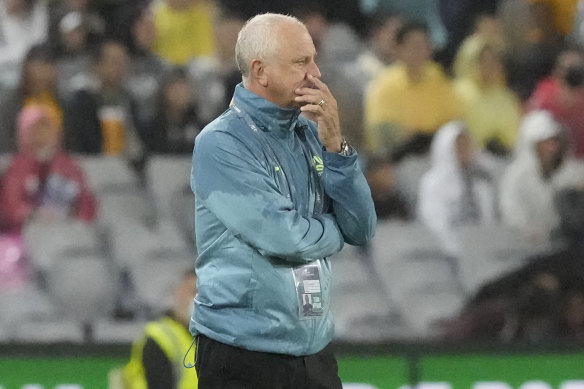 Socceroos coach Graham Arnold is in a precarious position.