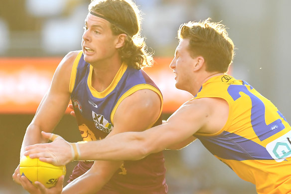 Former Lion Tom Fullarton (left) is in line to make his Melbourne debut this weekend.