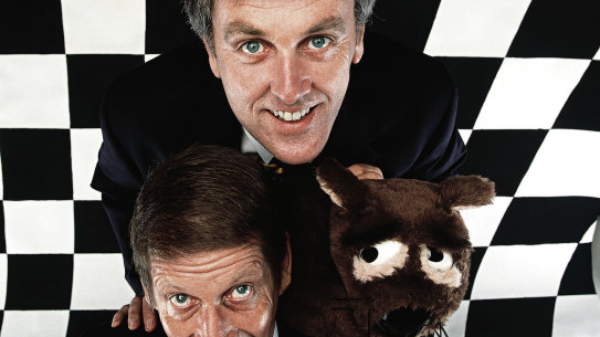 Roy and HG with Fatso, the fat-arsed wombat.