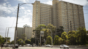 The housing tower at 120 Racecourse Road, Flemington is one of the first three slated to be demolished and rebuilt.