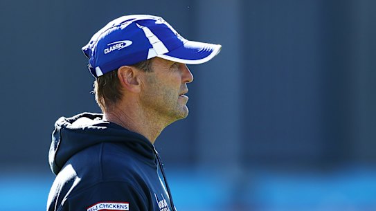 Interim Bulldogs coach Mick Potter at his first training session.