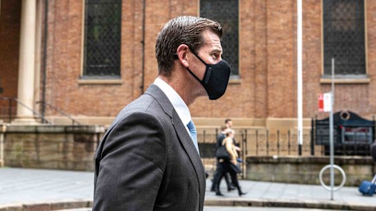 Ben Roberts-Smith outside the Federal Court in Sydney on Monday.
