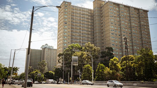 The housing tower at 120 Racecourse Road, Flemington is one of the first three slated to be demolished and rebuilt.