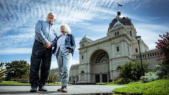 Stan Capp and Pam Lyons are concerned about development around the Royal Exhibition Building.