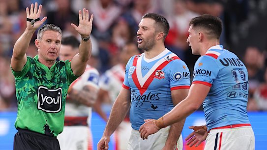 Victor Radley is sent to the sin bin on Anzac Day.