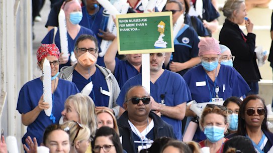 WA nurses at Australian Nursing Federation meeting, Perth Convention Centre, Wednesday October 12. Picture: Cameron Myles