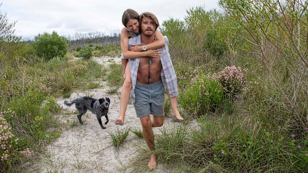 Lu (Garrett Hedlund) and Georgie enjoy a rare carefree moment in Dirt Music.