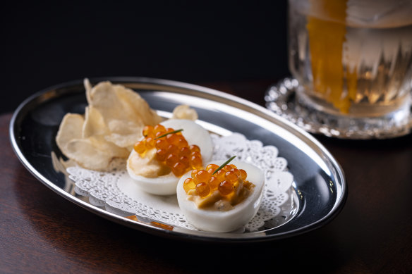 Devilled eggs at CBD speakeasy bar Mill Place Merchants.