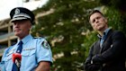 NSW Police Commissioner Mal Lanyon and Premier Chris Minns.