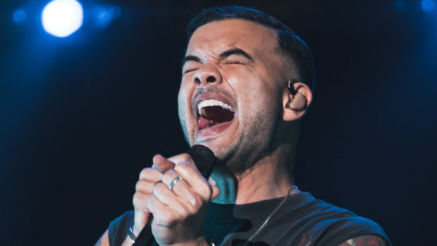 Guy Sebastian performing in May 2022.