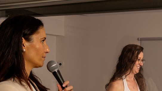 Professor Eva Kimonis coaching Erin and her son at a Parent-Child Interaction Therapy clinic.