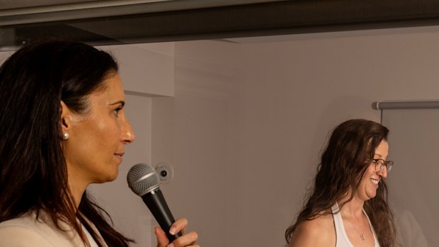 Professor Eva Kimonis coaching Erin and her son at a Parent-Child Interaction Therapy clinic.