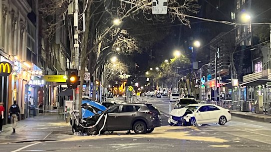 The crash scene on Friday night.