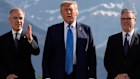 US President Donald Trump with Canada’s Prime Minister Mark Carney (left) and British Prime Minister Keir Starmer.