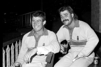 Geoff Marsh and David Boon after a one-day international in the 1980s. Such games are part of Rob Moody's online collection.