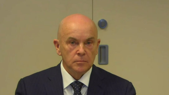 Crown Melbourne’s general manager of VIP customer service, Peter Lawrence, giving evidence to Victoria’s royal commission on Tuesday. 