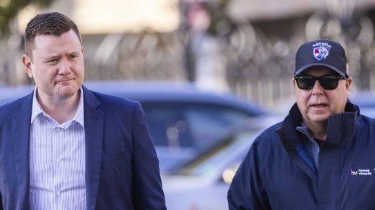 Labor MP Tim Richardson, left, has written to Treasurer Tim Pallas, right, twice asking for a private school in his electorate to be exempted from the payroll tax.