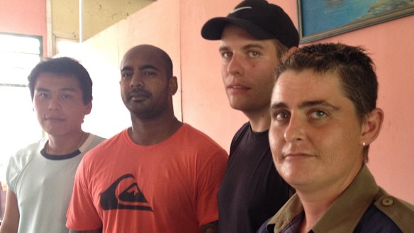 Left to right: Si Yi Chen,  Myuran Sukumaran, Matthew Norman and Renae Lawrence in 2012.