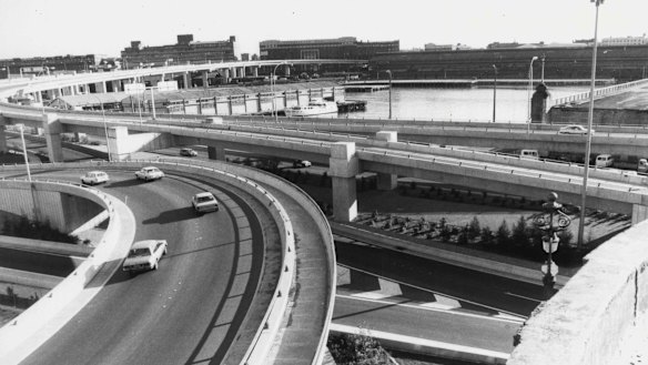 The Western Distributor was built in stages from the 1970s.