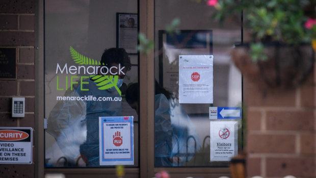 Menarock Life aged care facility in Essendon, in Melbourne's north, has seen a number of COVID-19 cases.