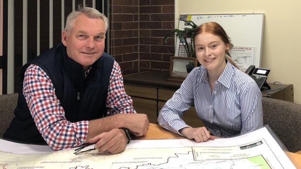 Laura Matthews, the young member for Gregory, with MP Lachlan Millar.