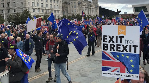 Outside the Labour party’s national conference in Liverpool.