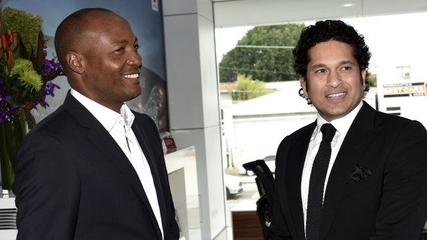 File photo of Brian Lara and Sachin Tendulkar, who will feature in a new T20 tournament.