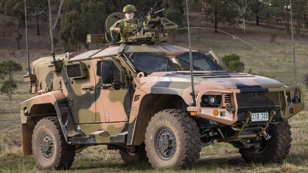 An Australian army Hawkei protected mobility vehicle.