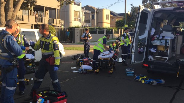 NSW Ambulance paramedics at the scene.
