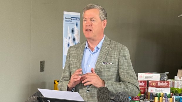 Tim Nicholls said the government was trying to locate the sources of illegal tobacco products.