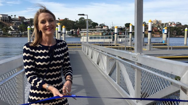 Brisbane City Council infrastructure chairwoman Amanda Cooper opens the New Farm River Hub on Tuesday.