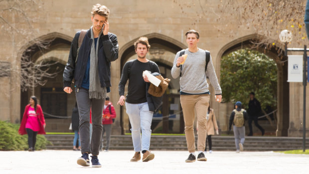 Students at the University of Melbourne, which ranked below average on student satisfaction.