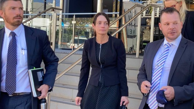 Susan Forte, the widow of Senior Constable Brett Forte, outside Toowoomba Court House.