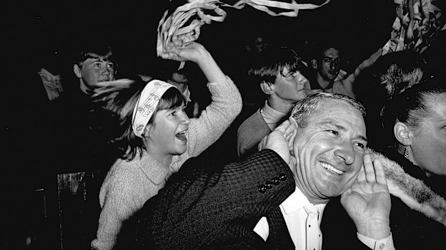 Getting a ticket to a concert was tough: this fan, pictured at Sydney Stadium on June 18, 1964, got lucky. More than 50,000 applications were made for tickets to see the band play at Adelaide's Centennial Hall, which seated 3000 people.