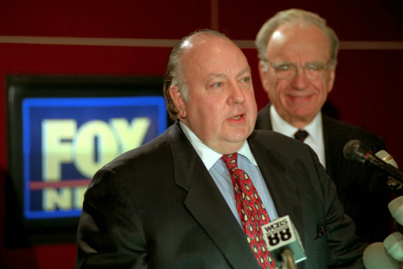 Former Fox News head Roger Ailes and Rupert Murdoch in 1996.