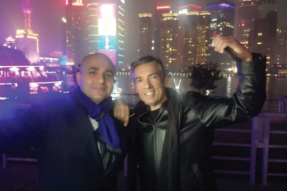 Consultant Joseph Chidiac (left) and former Canada Bay mayor Angelo Tsirekas in China.