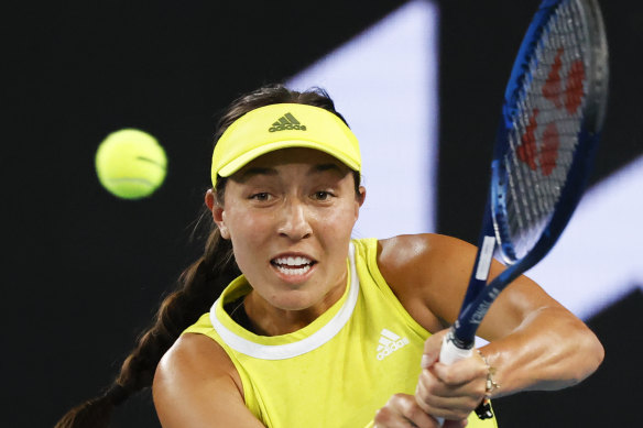 American Jessica Pegula wiped the floor with Aussie Sam Stosur in a straight sets victory.