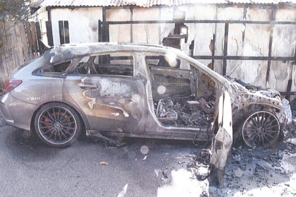 A grey Mercedes alleged to be the first getaway car used by Mick Hawi's killers. 