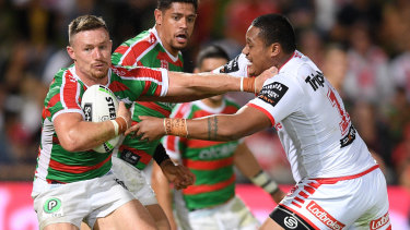 Lightning quick: South Sydney's Damien Cook is one of the fastest hookers to have played the game.