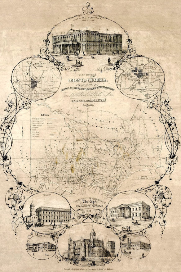 Map of the Colony of Victoria, an illustrated supplement in the first edition of The Age.