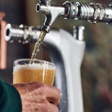 Pouring a cold VB at Carlton United Breweries' Brewhouse in Abbotsford, Victoria. VB is remembered for its advertising campaign: “A hard-earned thirst needs a big, cold beer.”