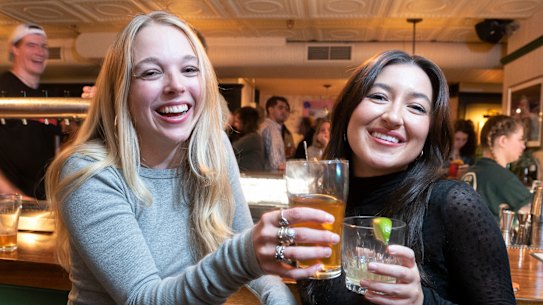 “You guys are so upfront and brash and honest”: Sophia Siegel and her friend Amelia O’Keefe said they loved hanging out with Australians.
