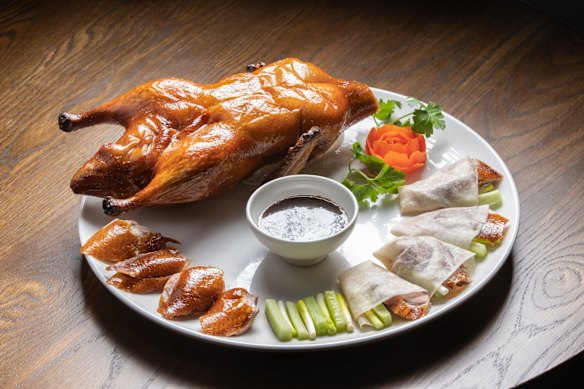 On the menu: Peking duck at Flower Drum.