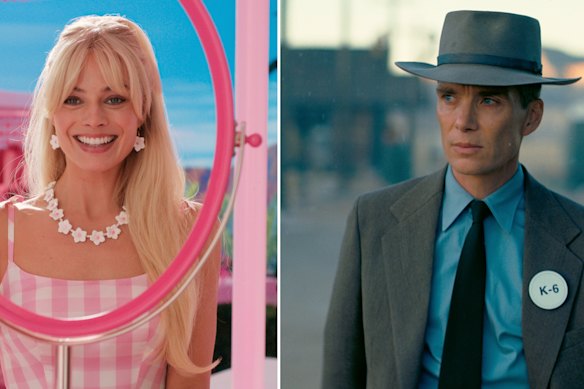 Margot Robbie in Barbie and Cillian Murphy in Oppenheimer.